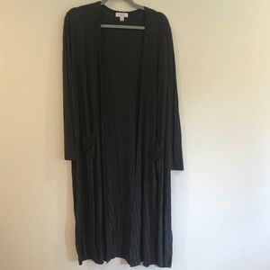 LuLaRoe “Sarah” Duster, NWOT, Charcoal, Size L